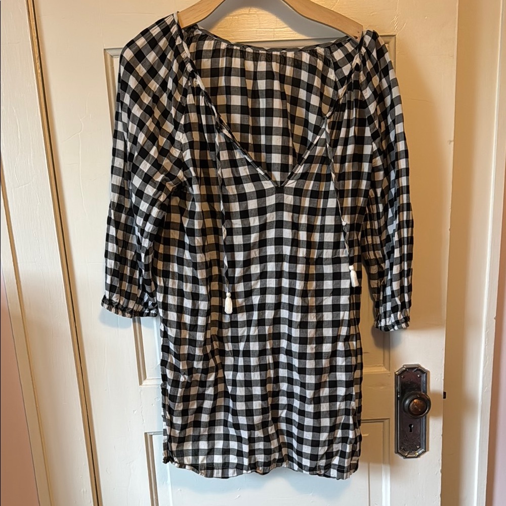 Black and White Checkered Women's Top